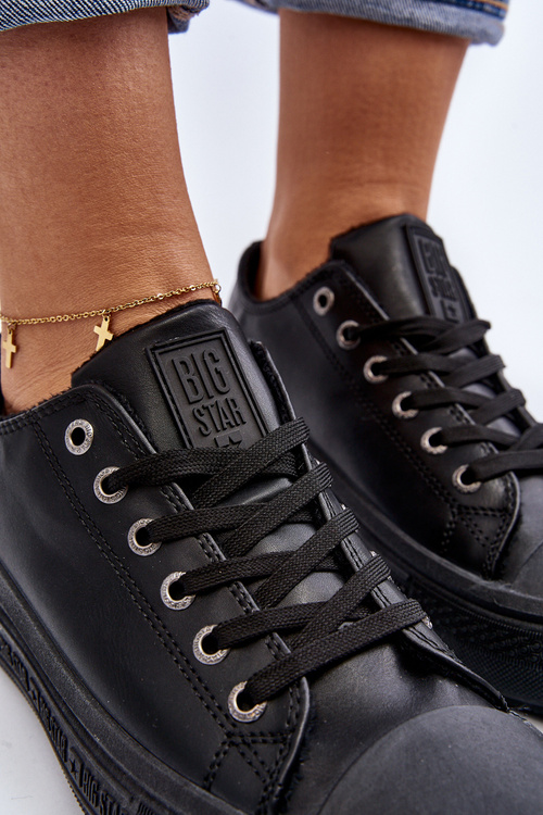 Niskie Trampki Damskie Ocieplane Czarne Big Star MM274031