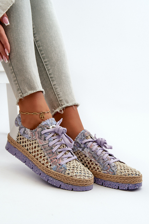 Półbuty Damskie Skórzane Maciejka 05897-05 Fioletowe