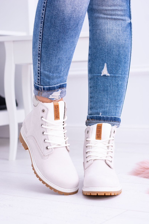 Big Star Botki Damskie Białe Timberki Traperki Timon