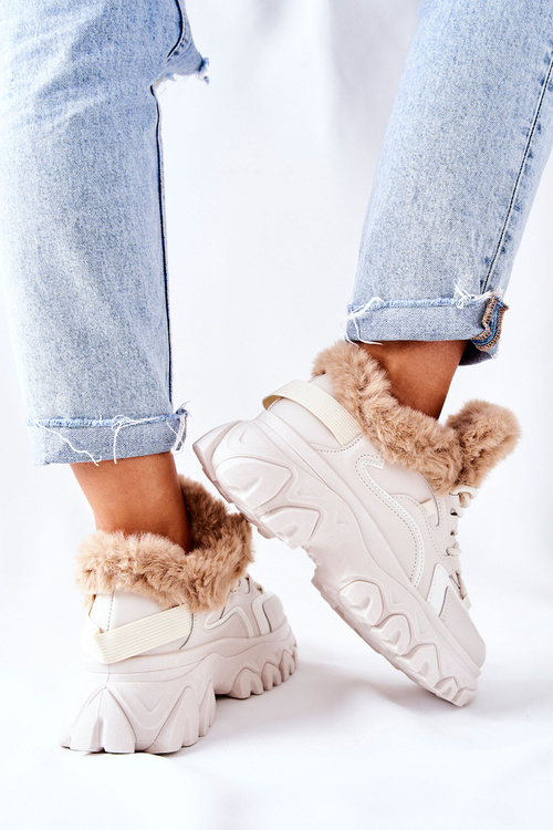 Damskie Ocieplane Trapery Jasno-Beżowe Limerick