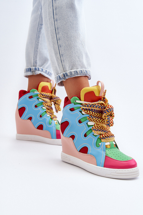 Damskie Sneakersy Na Koturnie Multikolor Leoppa