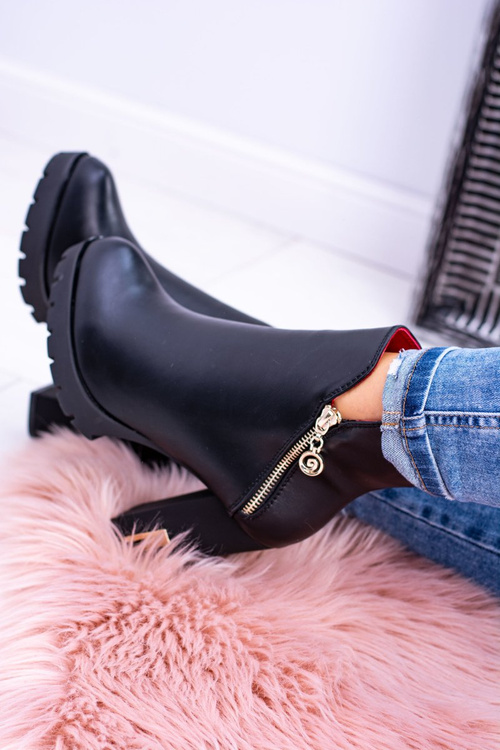 Czarne ekstrawaganckie botki Superlove