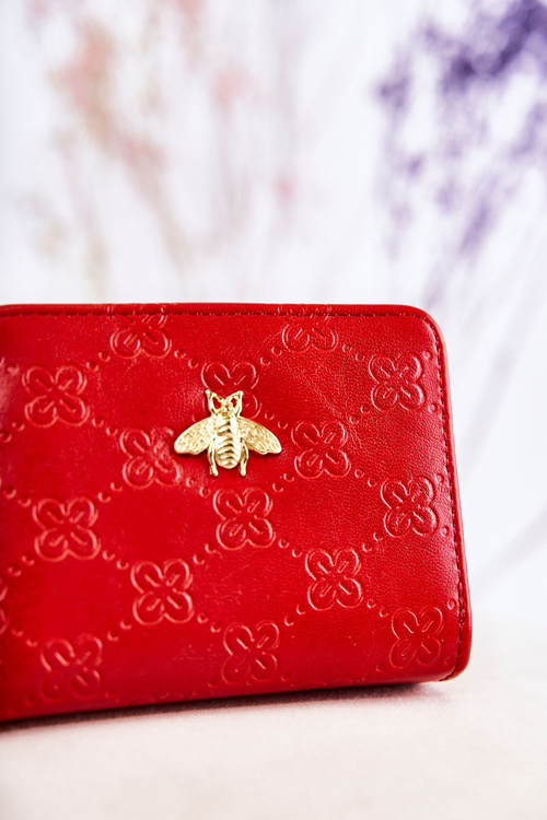 Damski Mały Portfel Z Ozdobą Czerwony Sanchos