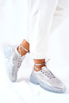 Sportowe Buty Z Cyrkoniami Lu Boo Srebrne