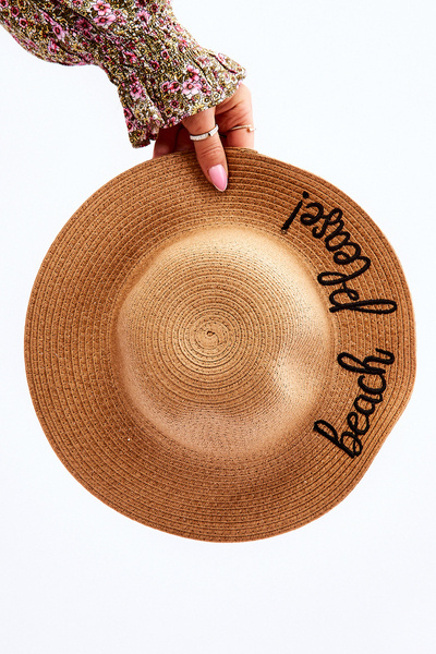 Dziecięcy Kapelusz Z Napisem Beach Please! Beżowy