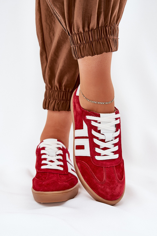Sneakersy Buty Sportowe Zamszowe Vinceza 79517 Czerwone