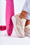 Klasyczne Damskie Sneakersy Beżowe Salema