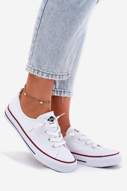 Materiałowe Trampki Damskie Lee Cooper LCW-25-02-3296L Białe