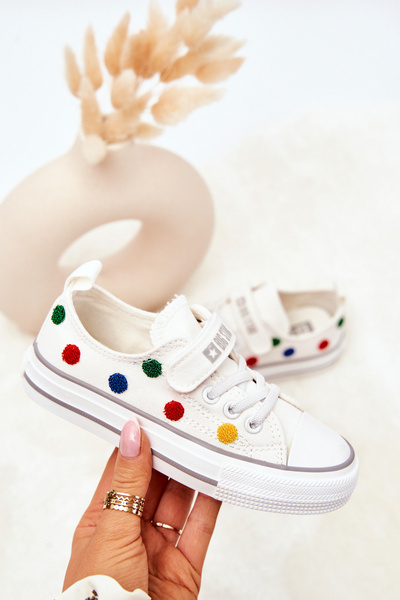 Dziecięce Trampki Na Rzep BIG STAR JJ374053 Białe