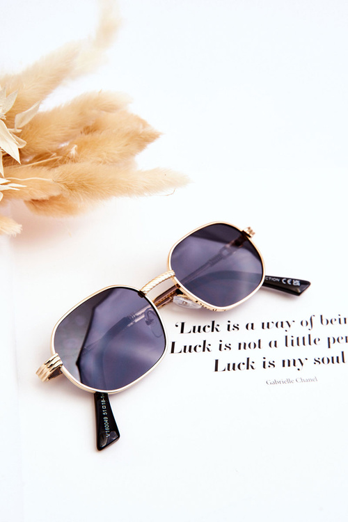 Modne Okulary Przeciwsłoneczne Ful Vue V160049 Złoto-Czarne