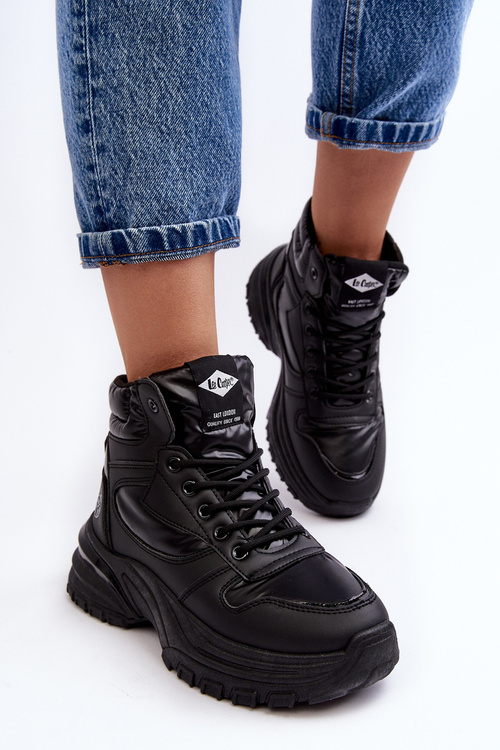 Damskie Botki Trapery Na Grubej Podeszwie Lee Cooper LCJ-23-44-1973L Czarne