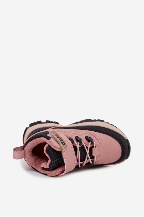 Trapery Śniegowce Dziecięce Na Rzep Big Star SS374011 Różowe