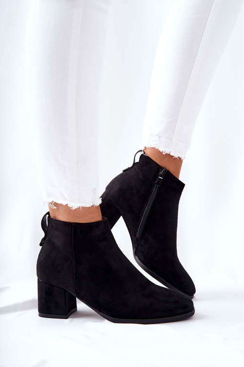 Damskie Zamszowe Botki Czarne Ardmore