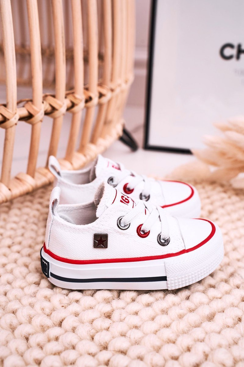 Dziecięce Klasyczne Niskie Trampki BIG STAR HH374193 Białe