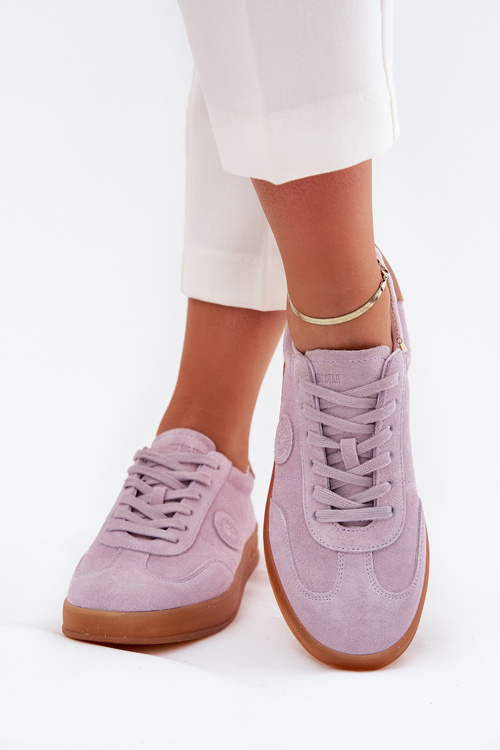 Zamszowe Sneakersy Damskie Big Star RR274850 HI-POLY SYSTEM Fioletowe