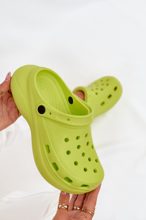 Damskie Piankowe Klapki Limonkowe Elisra