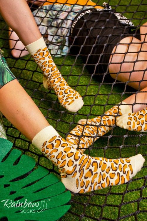 Skarpetki Rainbow Socks W Motywy Dzikich Zwierząt Żyrafa Pantera Tygrys 3 Pary