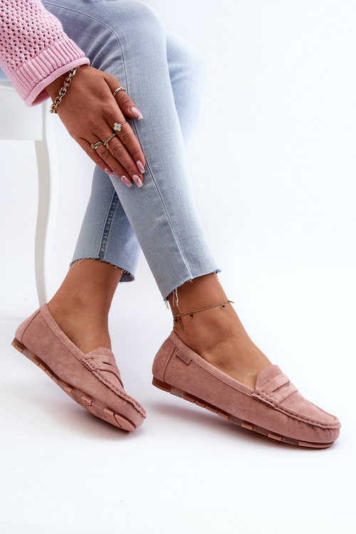 Mokasyny Damskie Eko Zamszowe Big Star NN274928 Memory Foam System Różowe