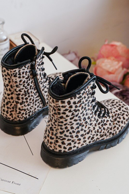 Dziecięce Botki Ocieplane z Suwakiem Beżowe Goopy