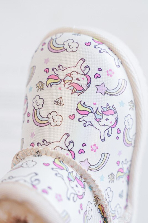 Botki Śniegowce Dziecięce Wzorzyste Beżowe Elenet