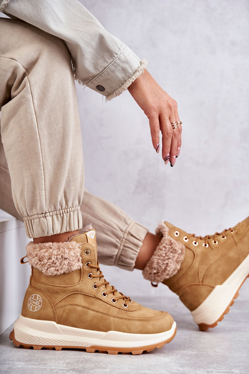 Ocieplane Botki Trapery Lee Cooper LCJ-22-44-1361L Beżowe