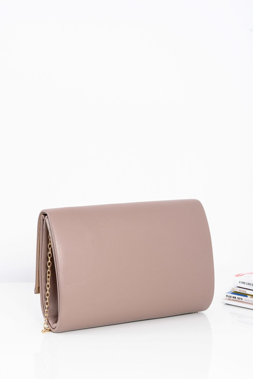 Elegancka Damska Licowa Kopertówka Złoty Łańcuszek Khaki