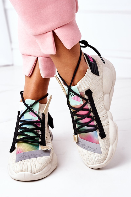 Damskie Sportowe Buty Sneakersy Beżowe Bubble Tea