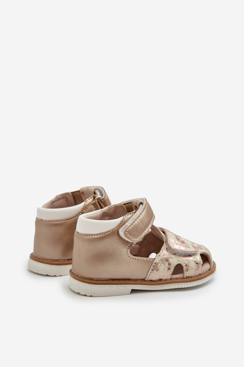 Dziecięce Wzorzyste Sandałki Na Rzep Złote Maellita