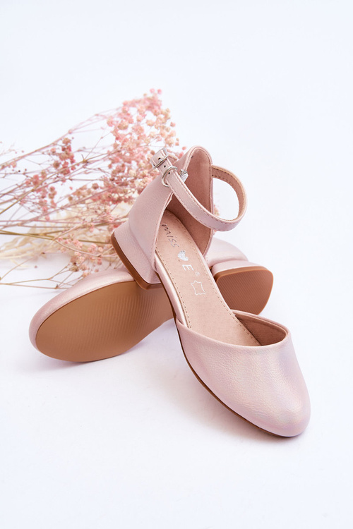 Dziecięce Sandałki Na Niskim Obcasie Różowe Nelly