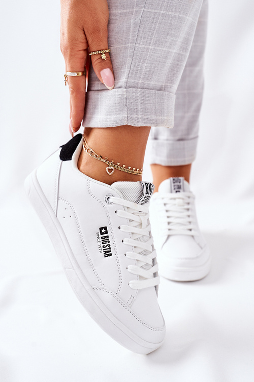 Damskie Skórzane Tenisówki Memory Foam BIG STAR II274319 Białe