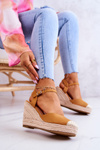 Damskie Espadryle Na Plecionej Platformie Camel Canillo