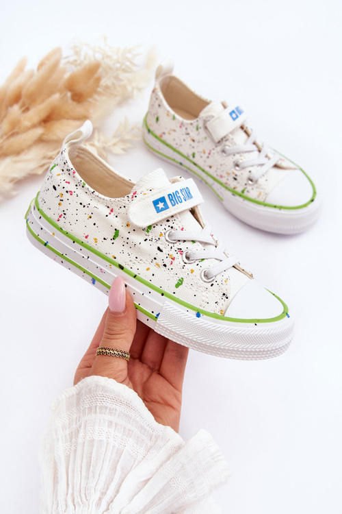 Dziecięce Trampki Na Rzep Big Star LL374062 Białe