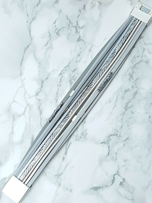 Damska Bransoleta Rzemień Szeroka Szara Kryształki Michiko