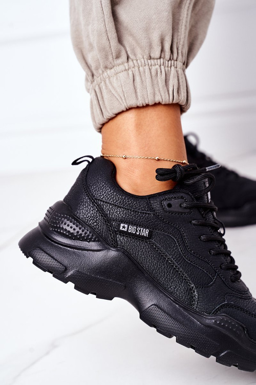 Damskie Sportowe Buty Sneakersy Big Star EE274462 Czarne