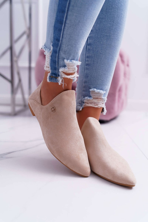 Lu Boo Botki Z Wycięciami Beżowe Chelsea