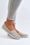 Tenisówki Trampki Slip-On W Paski Damskie Beżowe Pazaria