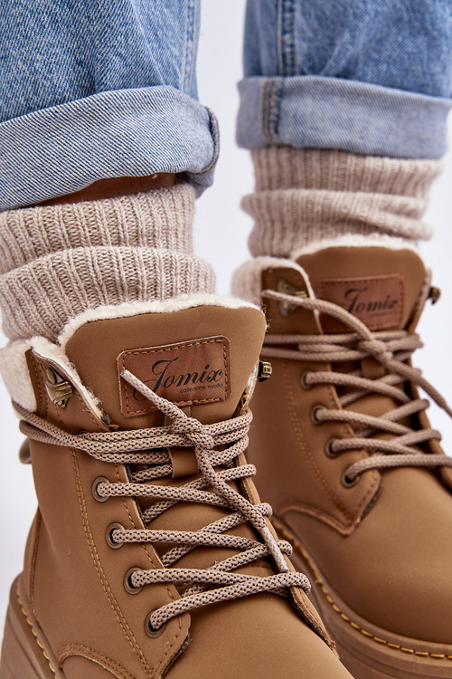 Trapery Damskie Skórzane Z Kożuchem Brązowe Lynnvia