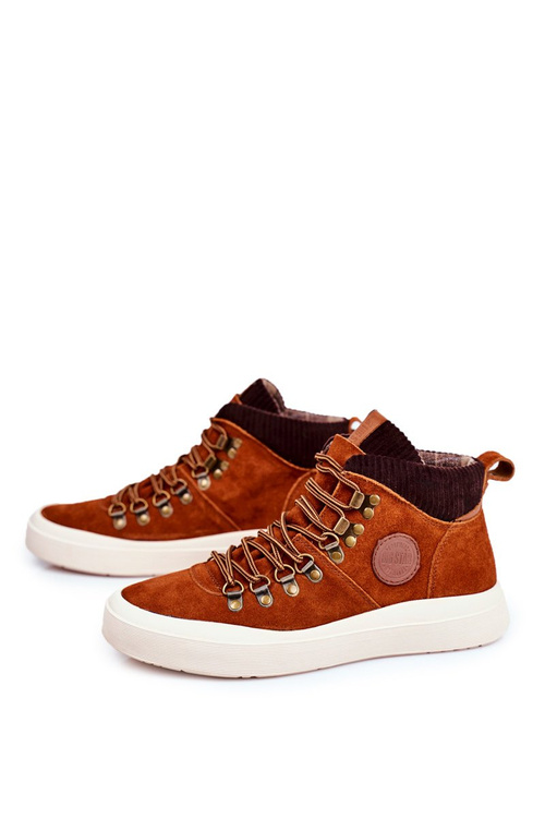 Trampki Męskie Skórzane Big Star Camel GG174332