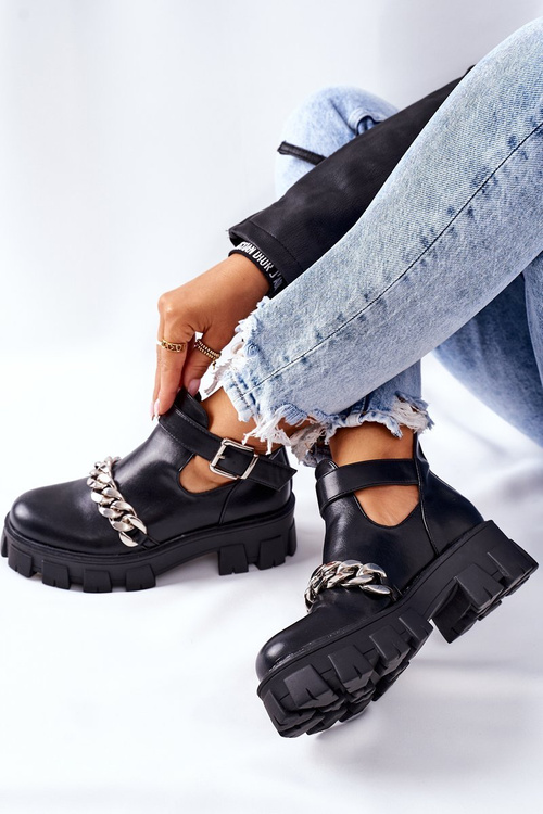 Botki Z Łańcuszkiem Czarne Torment