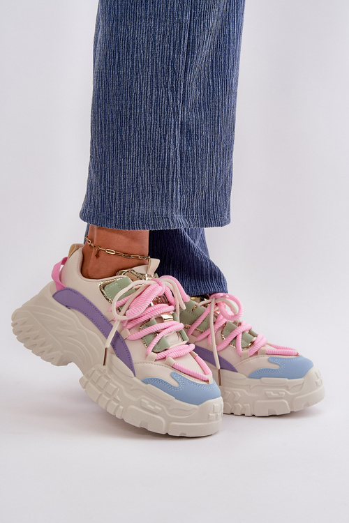 Sneakersy Damskie Na Masywnej Podeszwie Multikolor Nevela