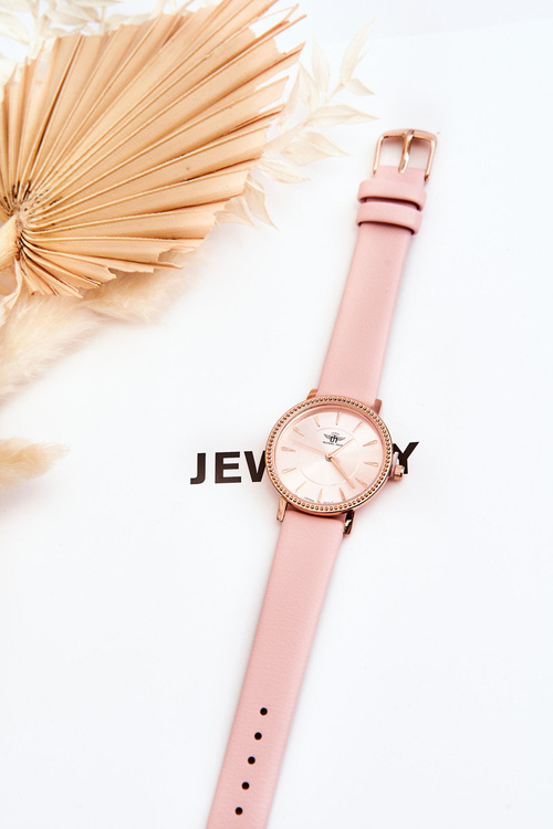 Damski Klasyczny Zegarek Na Pasku Michael John Różowy