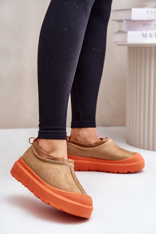 Śniegowce Damskie Na Platformie Z Niską Cholewką Camel Izamine