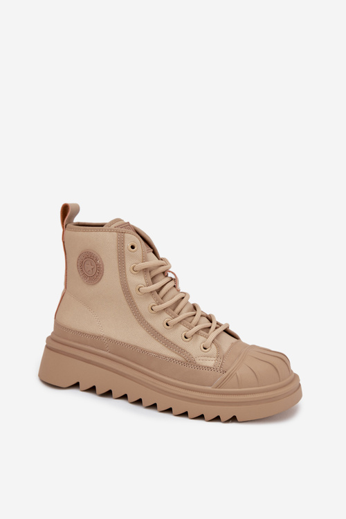 Wysokie Trampki Damskie Ocieplane Big Star OO274A356 Beżowe