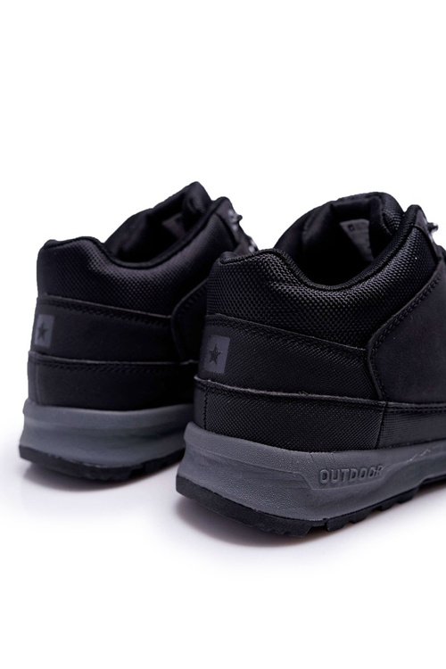 Trekkingowe Młodzieżowe Buty Big Star Wysokie Outdoor Czarne EE274816