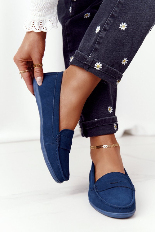 Damskie Zamszowe Mokasyny Big Star HH274663 Granatowe