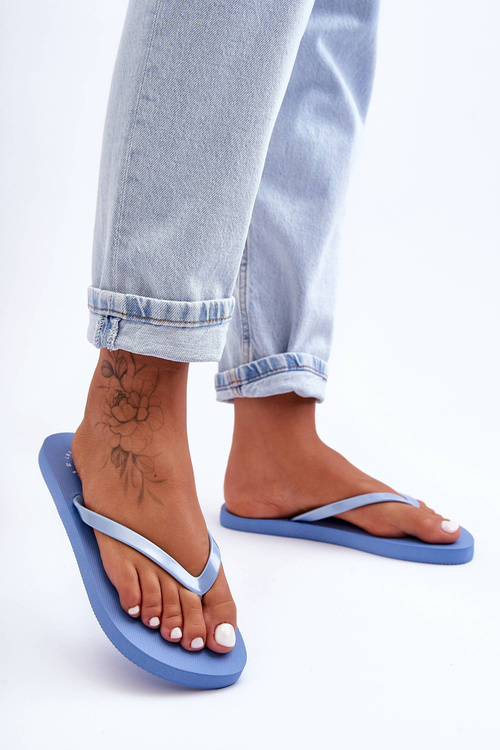 Damskie Japonki Klapki 4F 4FSS23FFLIF064-34S Niebieskie