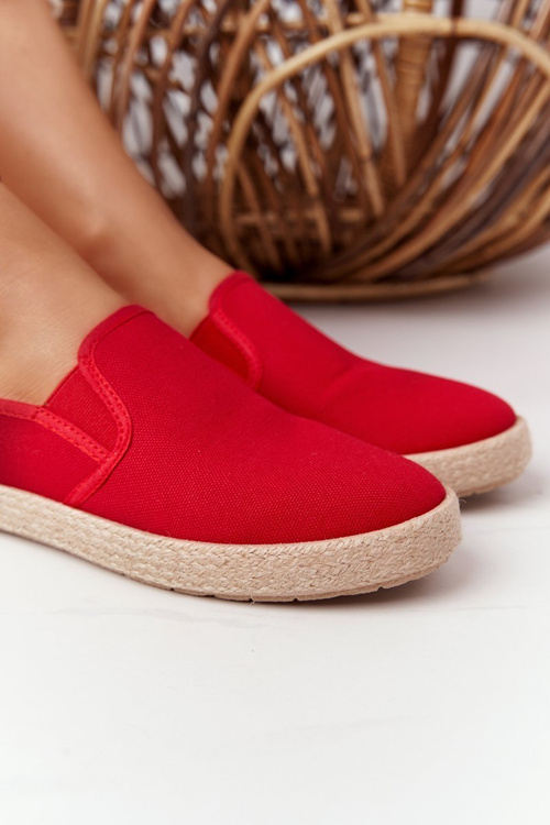 Espadryle Na Plecionej Podeszwie Big Star DD274018 Czerwone