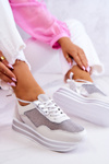 Damskie Buty Sportowe Sneakersy Biało-Srebrne Bourne