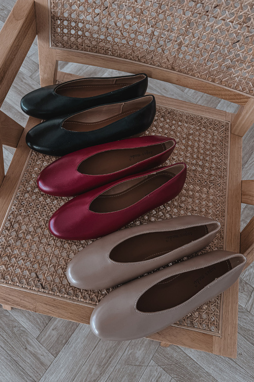 Baleriny Damskie Z Eko Skóry Na Płaskim Obcasie Beżowe Olyssia