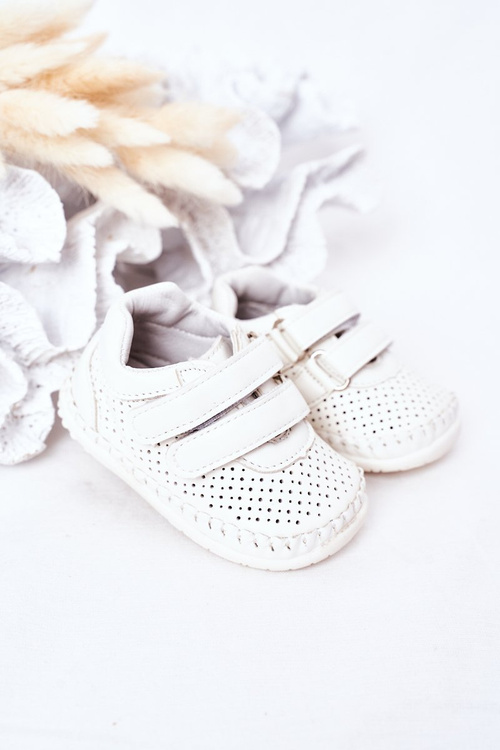 Dziecięce Skórzane Sportowe Buty Białe Billie